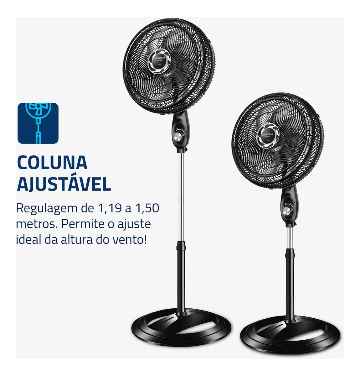 Inclinação vertical regulável e facilidade na limpeza